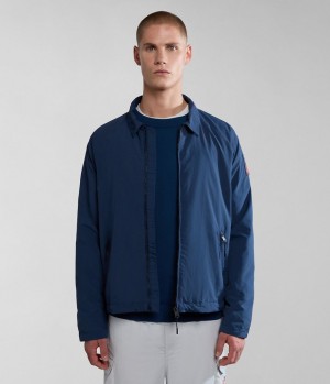 Pánské Lightweight Jackets Napapijri Circular Jacket by Moreno Ferrari Tmavě Blankyt | 49DXKUVWG