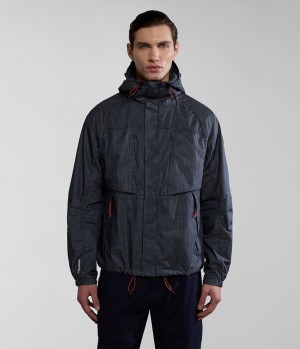Pánské Lightweight Jackets Napapijri Makay Windbreaker with Dyneema Tmavě Blankyt | 32HLNTESC