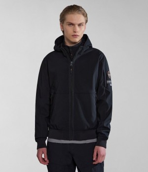 Pánské Lightweight Jackets Napapijri Melville Mono-material Shell Jacket Černé | 75ARYUPZG