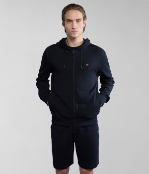 Pánské Mikina s Kapucí Napapijri Balis Summer Full-Zip Hoodie Černé | 16DWASZLO