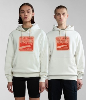 Pánské Mikina s Kapucí Napapijri Boyd Hoodie Bílé | 80QDJYERS