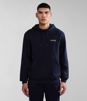 Pánské Mikina s Kapucí Napapijri Iaato Summer Hoodie Tmavě Blankyt | 19YOAHVEB