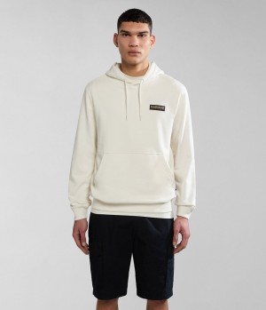 Pánské Mikina s Kapucí Napapijri Iaato Summer Hoodie Bílé | 38EUIZSRV