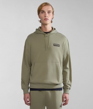 Pánské Mikina s Kapucí Napapijri Iaato Summer Hoodie Zelene | 78GLTUDCW