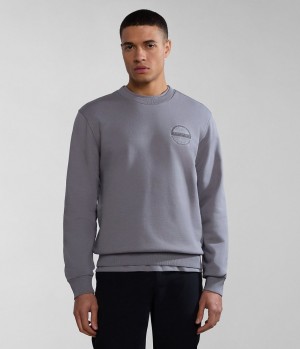 Pánské Mikiny Napapijri Bollo Summer Sweatshirt Šedé | 18SWEDMUI