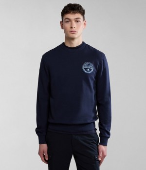 Pánské Mikiny Napapijri Bollo Summer Sweatshirt Tmavě Blankyt | 04EFVRMBY