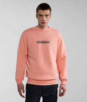 Pánské Mikiny Napapijri Box Sweatshirt Růžové | 96RJKQCDI
