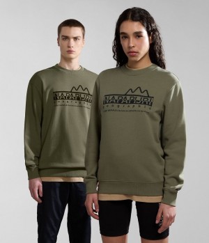 Pánské Mikiny Napapijri Faber Sweatshirt Zelene | 47INVPMFZ