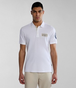 Pánské Polo Triko Napapijri Amundsen Short Sleeve Polo Shirt Bílé | 08SBWOELQ