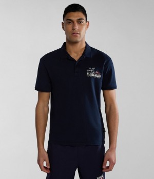 Pánské Polo Triko Napapijri Colville Short Sleeve Polo Shirt Tmavě Blankyt | 81JQUNOCB