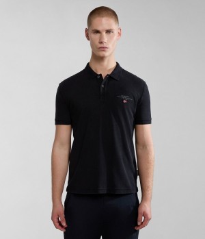 Pánské Polo Triko Napapijri Elbas Short Sleeve Pique Polo Shirt Černé | 36XDAZMYJ