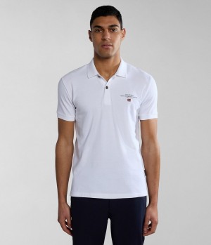 Pánské Polo Triko Napapijri Elbas Short Sleeve Pique Polo Shirt Bílé | 61DSWCVBE