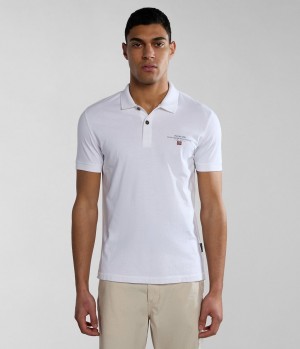 Pánské Polo Triko Napapijri Elbas Short Sleeve Jersey Polo Shirt Bílé | 62ZBSKLOM