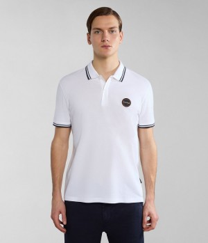 Pánské Polo Triko Napapijri Macas Short Sleeve Polo Shirt Bílé | 91ICBJNQK