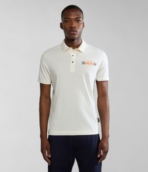 Pánské Polo Triko Napapijri Smallwood Short Sleeve Polo Shirt Bílé | 84ORZUTFK