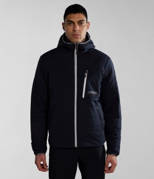 Pánské Short Jackets Napapijri Huron Packable Puffer Jacket Černé | 42JFSNBWP