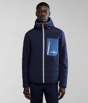 Pánské Short Jackets Napapijri Huron Packable Puffer Jacket Tmavě Blankyt | 70JSDTOQH