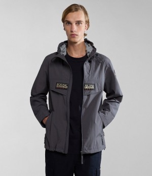 Pánské Short Jackets Napapijri Rainforest Open Summer Jacket Tmavě Šedé | 86CTQPAFV