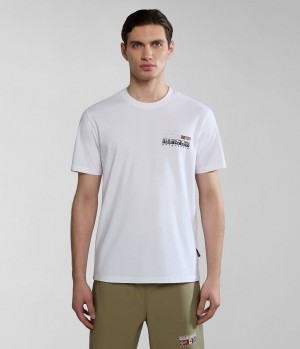 Pánské Tričko Napapijri Colville Short Sleeve T-Shirt Bílé | 95HIVKSWA