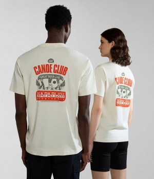 Pánské Tričko Napapijri Gouin Short Sleeve T-Shirt Bílé | 92SGYCDVZ