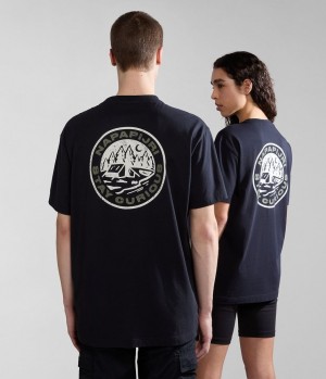 Pánské Tričko Napapijri Kotcho Short Sleeve T-Shirt Černé | 73CTDUMSW