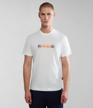 Pánské Tričko Napapijri Smallwood Short Sleeve T-Shirt Bílé | 38VDMBGAU
