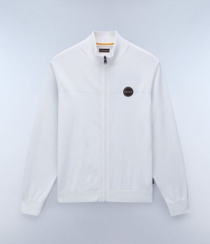 Pánské Zip Jumpers Napapijri Derri Full-Zip Jumper Bílé | 90NDFGOPH