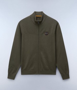 Pánské Zip Jumpers Napapijri Derri Full-Zip Jumper Zelene | 65EQJMHPR