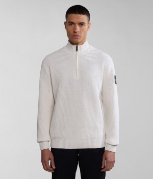 Pánské Zip Jumpers Napapijri Gwich Half-Zip Jumper Bílé | 07PVOILAG