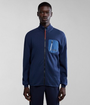 Pánské Zip Jumpers Napapijri Huron Full-Zip Jumper Tmavě Blankyt | 93VCOXTZW
